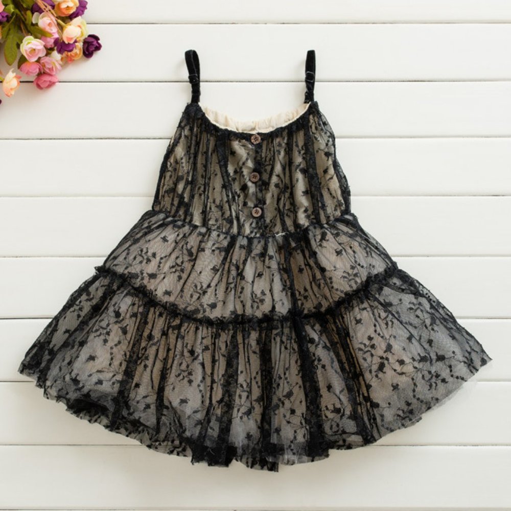 Little Girls Tulle Dress Black